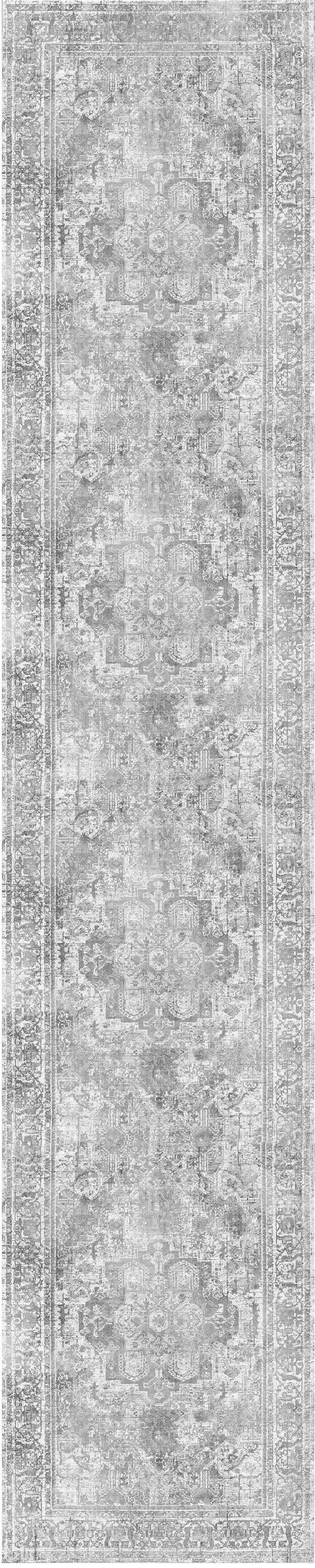 Distressed Vintage Chilaz Grey Runner Rug - VITAL 2085-04