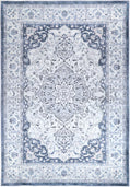 Angelic Navy Medallion Non-Slip Rug - ANGE02
