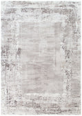 Atina Distressed Border Beige Grey Rug - AT04