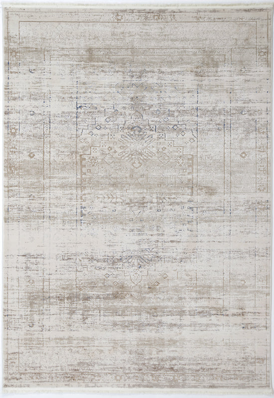 Bohemian Paradise Traditional Beige Blue Rug -04BBLU