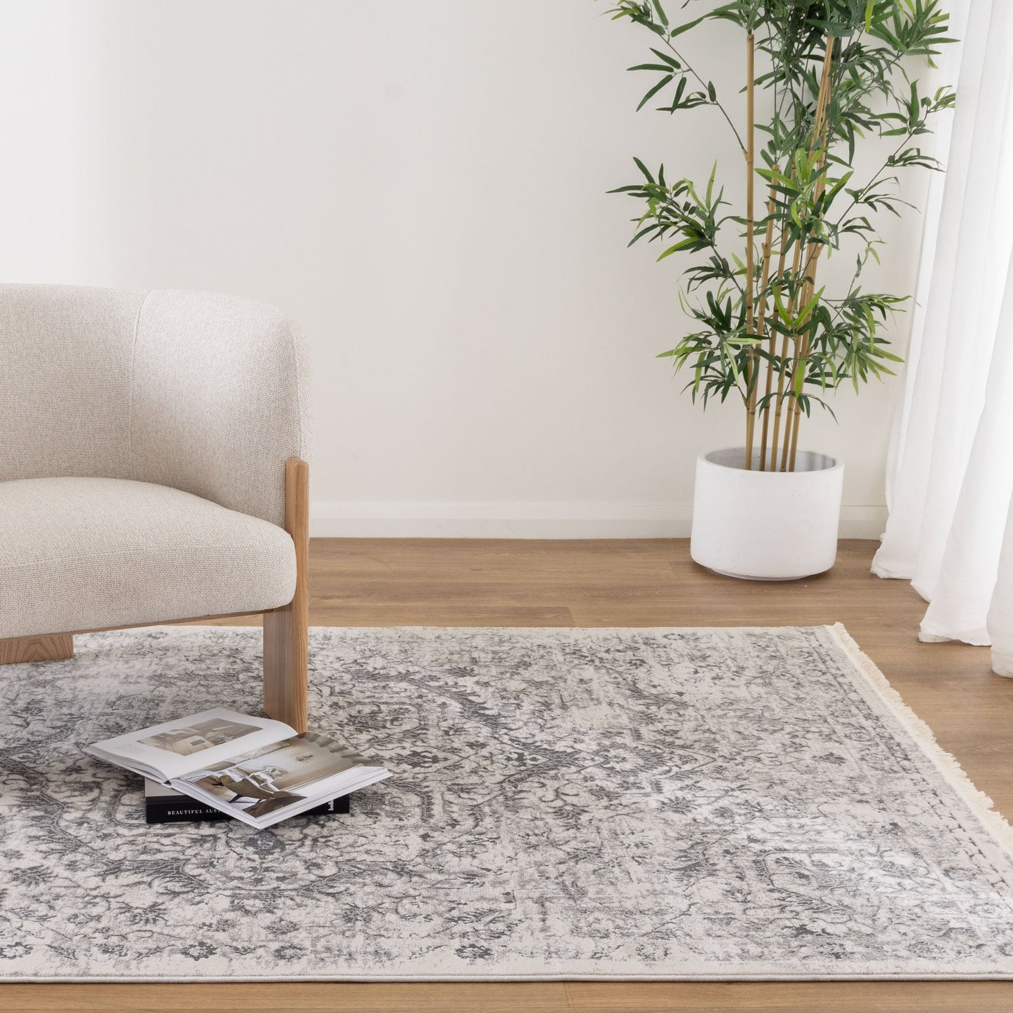 Bohemian Paradise Vintage Grey Rug - 07GREY