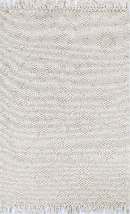 Diego Tribal Beige Wool Rug - DIEG02