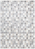 Dorado Grey Beige Checkered Rug - D004