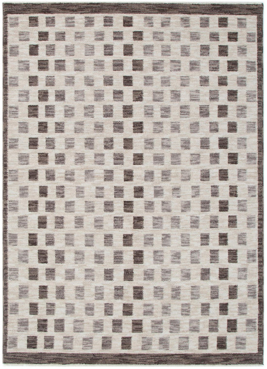 Horizon Ivory Grey Checkered Rug H102