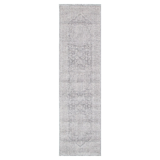 Heritage Distressed Medallion Grey Runner- H103:  (Different Tassel)
