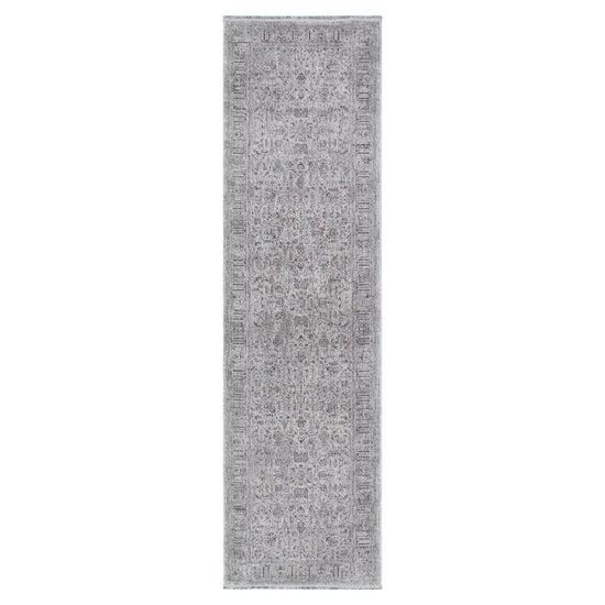 Heritage Distressed Border Grey Runner- H108: (Different Tassel)