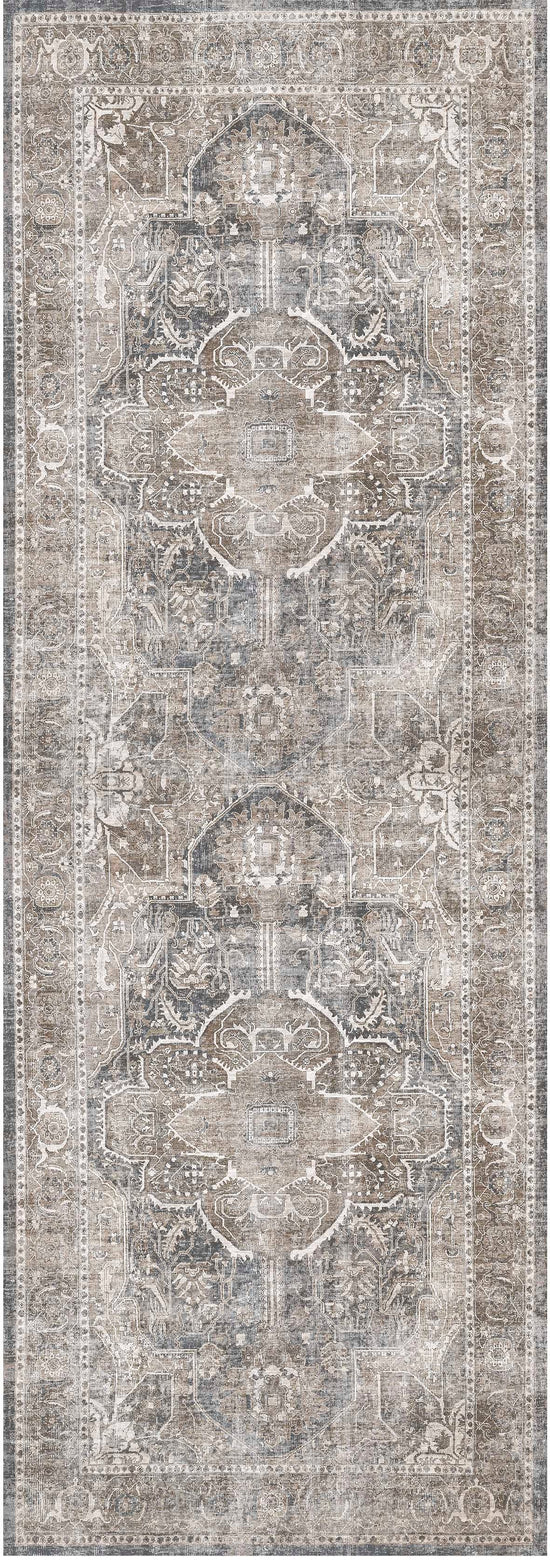 Distressed Vintage Kendra Ash Runner Rug - VITAL 3206-04
