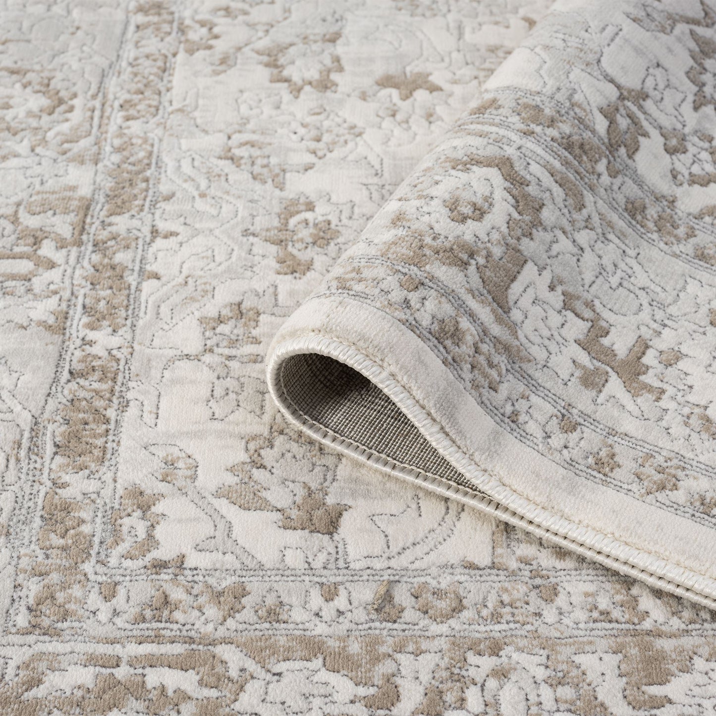 Transitional Pearl Cream Area Rug - Lavish 716
