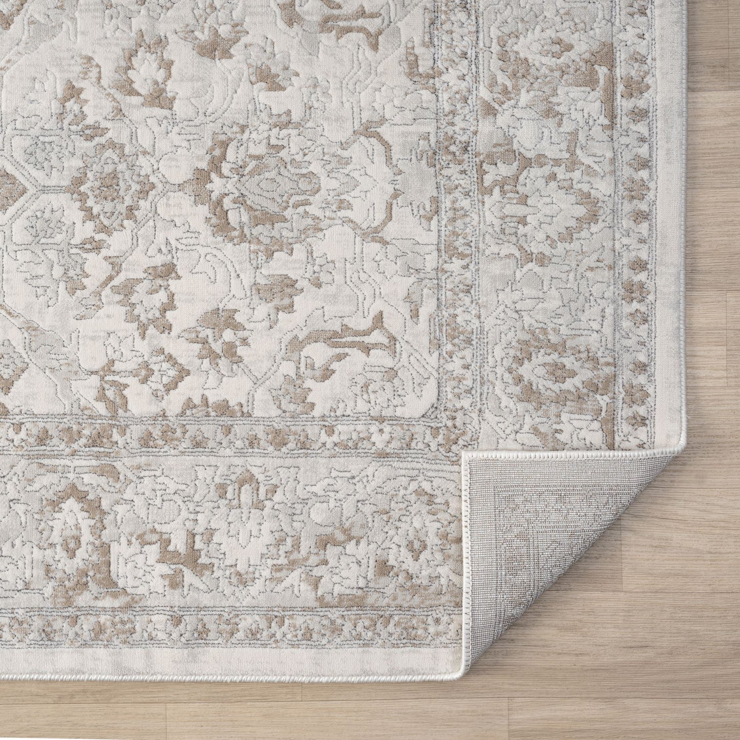 Transitional Pearl Cream Area Rug - Lavish 716