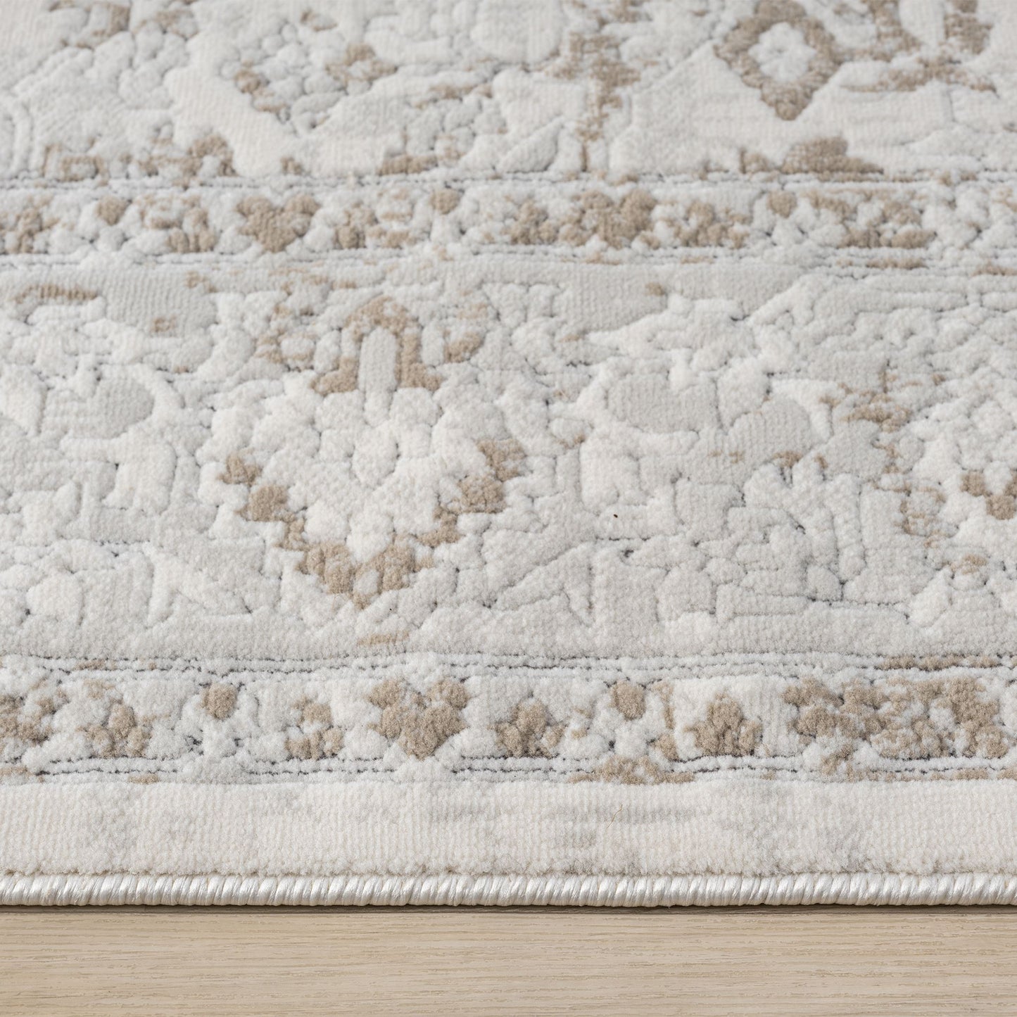 Transitional Pearl Cream Area Rug - Lavish 716