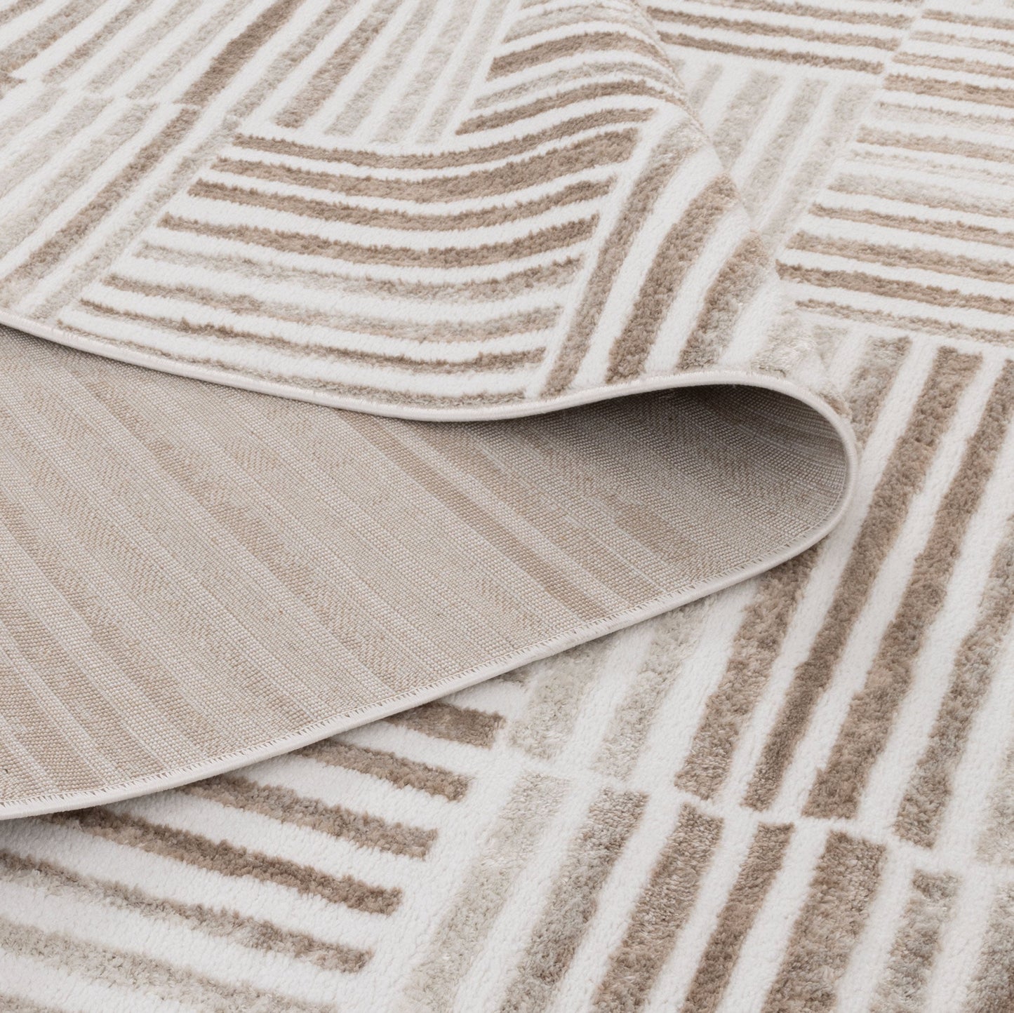 Wellington Geometric Lines Brown Rug - W001